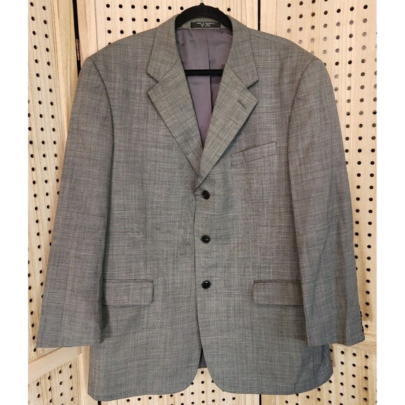 Jones New York Mens Suit Jacket Golden Twist Imported Fabric 100% Pure Wool Gray - Picture 1 of 12